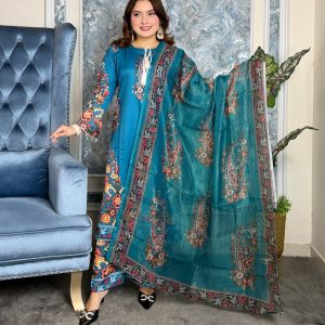 Dubai Silk Teal Blue